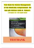 Test Bank For Dental Management of the Medically Compromised Patient 9th Edition by Little&period;