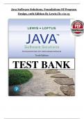 Complete Test Bank & Solutions Manual Java Software Solutions Foundations of Program Design&comma; 10th Edition by Lewis - 2025 Published All Chapters Covered &comma;Latest Edition&comma;