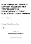 BCPS EXAM &lpar;2025&rpar; COMPLETE EXAM SET &lpar;QUESTIONS AND VERIFIED ANSWERS&rpar; FREQUENTLY MOST TESTED QUESTIONS &vert; ALREADY PASSED&excl;&excl;