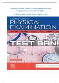 Seidel's Guide to Physical Examination 10th Edition By Jane Ball&comma; Joyce Dains&comma; John Flynn&comma; Barry Solomon&comma; Rosalyn Stewart&period; ISBN&colon; 9780323761857 Author certified Complete test bank &lpar;All Chapters are included&rpar; for users&period;