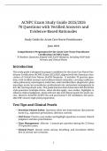 ACNPC Exam Study Guide 2025&sol;2026 &ndash; 70 Questions with Verified Answers and Evidence-Based Rationales