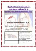 Kaplan and Sadock's Synopsis of Psychiatry 12th Edition Test Bank - All Chapters 2023 &lpar;updated&rpar;