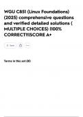 WGU C851 &lpar;Linux Foundations&rpar; &lpar;2025&rpar; comprehensive questions and verified detailed solutions &lpar; MULTIPLE CHOICES&rpar; &vert;100&percnt; CORRECT&excl;&excl;&vert;SCORE A&plus;