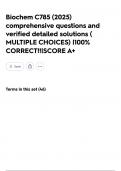 Biochem C785 &lpar;2025&rpar; comprehensive questions and verified detailed solutions &lpar; MULTIPLE CHOICES&rpar; &vert;100&percnt; CORRECT&excl;&excl;&vert;SCORE A&plus;