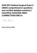 NUR 1211 Medical Surgical Exam 2 &lpar;2025&rpar; comprehensive questions and verified detailed solutions &lpar; MULTIPLE CHOICES&rpar; &vert;100&percnt; CORRECT&excl;&excl;&vert;SCORE A&plus;
