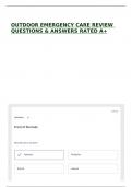 OUTDOOR EMERGENCY CARE REVIEW QUESTIONS & ANSWERS RATED A&plus;