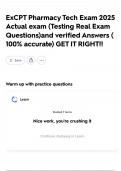 ExCPT Pharmacy Tech Exam 2025 Actual exam &lpar;Testing Real Exam Questions&rpar;and verified Answers &lpar; 100&percnt; accurate&rpar; GET IT RIGHT&excl;&excl;