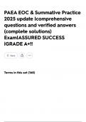 PAEA EOC & Summative Practice 2025 update&vert;comprehensive questions and verified answers &lpar;complete solutions&rpar; Exam&vert;ASSURED SUCCESS &vert;GRADE A&plus;&excl;&excl;