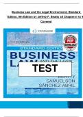 Solutions Manual for Business Law and the Legal Environment&comma; Standard Edition&comma; 9th Edition by Jeffrey F&period; Beatty Chapters 1-44 Covered