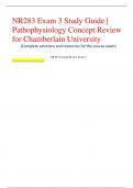 NR283 Exam 3 Study Guide &vert; Pathophysiology Concept Review for Chamberlain University