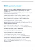 BSAC sports diver theory Questions And Answers With Complete Solutions 100&percnt; Correct Answers