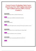Course Careers &ndash; Sales Technology Final Exam &lpar;NEW 2025 Update&rpar; &vert; Questions and Verified Answers &vert; 100&percnt; Correct &vert; Graded A