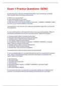 Exam 1 Practice Questions- GERO Questions And Correct Answers &vert;100&percnt; Verified &vert;Guaranteed Success &vert; 2025 update