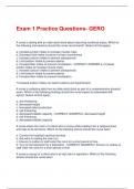 Exam 1 Practice Questions- GERO Questions And Correct Answers &vert;100&percnt; Verified &vert;Guaranteed Success &vert; 2025 update