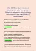 WGU D 307 Final Exam &vert; Educational Psychology and Human Development of Children and Adolescents &vert; 170&plus; Questions &vert; 100&percnt; Correctly Answered and Rated A&plus; &vert; 2025&sol;2026 Guide
