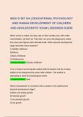 BUNDLE FOR WGU D307 EXAM &vert; EDUCATIONAL PSYCHOLOGY AND HUMAN DEVELOPMENT OF CHILDREN AND ADOLESCENTS&rsquo; EXAM &vert; QUESTIONS AND VERIFIED ANSWERS &vert;  100&percnt; CORRECT &vert; RATED A&plus; &vert; LATEST 2025&sol;2026