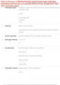 HESI A2 Physics COMPREHENSIVE QUESTIONS AND VERIFIED ANSWERS &lpar;DETAILED & ELABORATED&rpar; ACTUAL EXAM 2025 TEST 100&percnt; SOLVED 2025&excl;&excl;