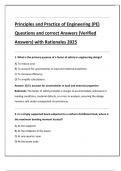 Principles and Practice of Engineering &lpar;PE&rpar; EXAMS 1 &comma; 2 PRACTICE EXAMS Compilation Bundle with Complete Solutions 100&percnt; Verified Latest Update  Questions and correct Answers &lpar;Verified Answers&rpar; with Rationales 2025