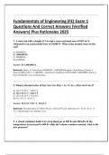 Fundamentals of Engineering &lpar;FE&rpar; Exam 1  Questions And Correct Answers &lpar;Verified  Answers&rpar; Plus Rationales 2025