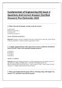 Fundamentals of Engineering &lpar;FE&rpar; Exam 2 Questions And Correct Answers &lpar;Verified  Answers&rpar; Plus Rationales 2025