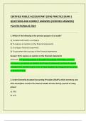 CERTIFIED PUBLIC ACCOUNTANT &lpar;CPA&rpar; PRACTICE EXAM 1  QUESTIONS AND CORRECT ANSWERS &lpar;VERIFIED ANSWERS&rpar;  PLUS RATIONALES 2025