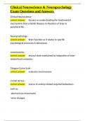 Clinical Neuroscience & Neuropsychology Exam Questions and Answers&period;docx