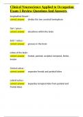 Clinical Neuroscience Applied to Occupation Exam 1 Review Questions And Answers&period;docx