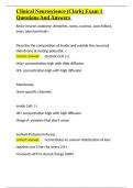Clinical Neuroscience &lpar;Clark&rpar; Exam 1 Questions And Answers&period;docx