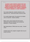 ILLINOIS CLASS D WATER LICENSE TEST 2025  NEWEST ACTUAL EXAM CURRENTLY TESTING  COMPLETE EXAM QUESTIONS WITH DETAILED  VERIFIED ANSWERS &lpar;100&percnt; CORRECT ANSWERS&rpar;  &sol;ALREADY GRADED A&plus;&sol; LATEST VERSION&excl;&excl;&excl;&excl; 
