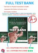 TEST BANK FOR Physical Examination & Health Assessment 9th Edition by Carolyn Jarvis&period;&vert;&vert;chapters 1-32 included&vert;&vert;COMPLETE TEST GUIDE&period;