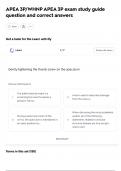 APEA 3P&sol;WHNP APEA 3P exam study guide question and correct answers