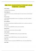 DBB TEST 10 QUESTIONS WITH DETAILED VERIFIED ANSWERS