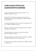 AAMI Anatomy 2 Final review QUESTIONS WITH ANSWERS