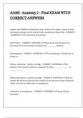 AAMI - Anatomy 2 &ndash; Final EXAM WITH CORRECT ANSWERS