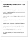 AAMI Anatomy 2 Digestion EXAM WITH ANSWERS