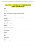 DBB TEST 6 QUESTIONS WITH DETAILED VERIFIED ANSWERS