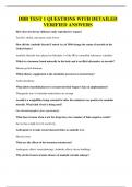 DBB TEST 1 QUESTIONS WITH DETAILED VERIFIED ANSWERS