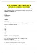 HNF 150 EXAM 3 QUESTIONS WITH DETAILED VERIFIED ANSWERS