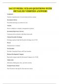 IACCP WEEK 3 EXAM QUESTIONS WITH DETAILED VERIFIED ANSWERS