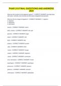 PHAR 210 Final questions and answers 2025