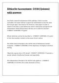 Ethics for Accountants - D550 &lpar;Quizzes&rpar; with answers