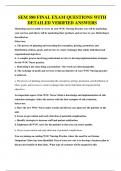 SEM 580 FINAL EXAM QUESTIONS WITH DETAILED VERIFIED ANSWERS