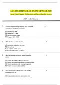 AAA FOOD HANDLER EXAM&comma; NEWEST 2025 Actual Exam&comma; Complete 150 Questions and Correct Detailed Answers &lpar;100&percnt; Verified Answers&rpar;