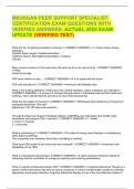 MICHIGAN PEER SUPPORT SPECIALIST CERTIFICATION EXAM QUESTIONS WITH VERIFIED ANSWERS&period; ACTUAL 2025 EXAM UPDATE &lpar;VERIFIED TEST&rpar;