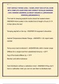 FDOT ASPHALT PAVING LEVEL 1 EXAM LATEST 2025 ACTUAL EXAM  WITH COMPLETE QUESTIONS AND CORRECT DETAILED ANSWERS  &lpar;100&percnt; VERIFIED ANSWERS&rpar; &vert;ALREADY GRADED A&plus;&vert; &vert;&vert;PROFESSOR  VERIFIED&vert;&vert; &vert;&vert;BRANDNEW&excl;&excl;&excl;&vert;&vert;