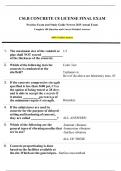CSLB CONCRETE C8 LICENSE FINAL EXAM Practice Exam and Study Guide Newest 2025 Actual Exam  Complete 100 Question and Correct Detailed Answers 100&percnt; Verified Answers