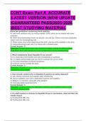 CCHT Exam Part A ACCURATE &vert;LATEST VERSION &vert;NEW UPDATE &vert;GUARANTEED PASS&vert;2025-2026 &vert;BEST STUDYING MATERIAL