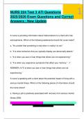 NURS 224 Test 3 ATI Questions  2025&sol;2026 Exam Questions and Correct  Answers &vert; New Update 