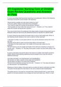 ATI Capstone- Nursing Care of Children Exam Review Questions and Answers A&plus; Pass