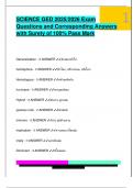  SCIENCE GED 2025&sol;2026 Exam  Questions and Corresponding Answers  with Surety of 100&percnt; Pass Mark 